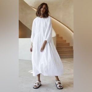 DISSH WHITE LINEN NOAH DRESS